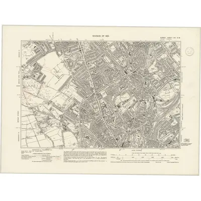 1932 Map of Surrey XIV.NW, 1936 Print