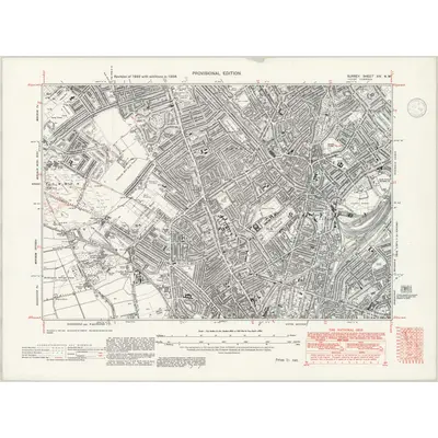 1938 Map of Surrey XIV.NW, 1946 Print