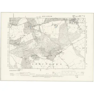 1894 Map of Surrey XIV.SE, 1898 Print