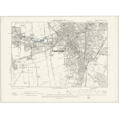 1894 Map of Surrey XIV.SW, 1898 Print