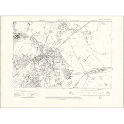 1911 Map of Surrey XIX.NW, 1915 Print