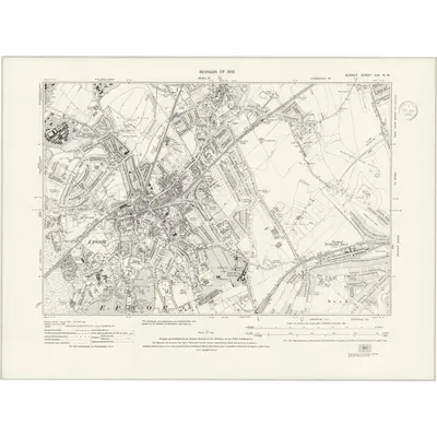 1932 Map of Surrey XIX.NW, 1936 Print