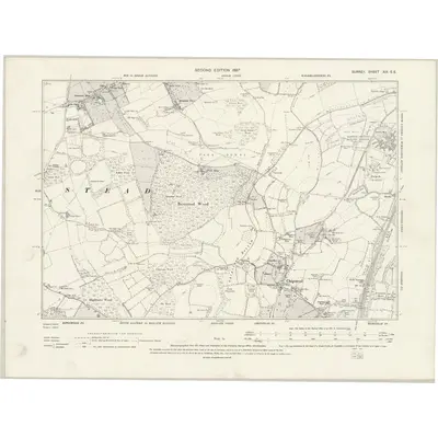1894 Map of Surrey XIX.SE, 1897 Print