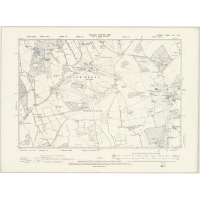 1894 Map of Surrey XIX.SW, 1897 Print