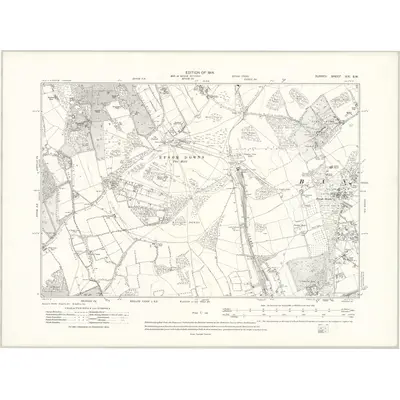 1912 Map of Surrey XIX.SW, 1914 Print