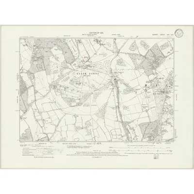 1912 Map of Surrey XIX.SW, 1933 Print