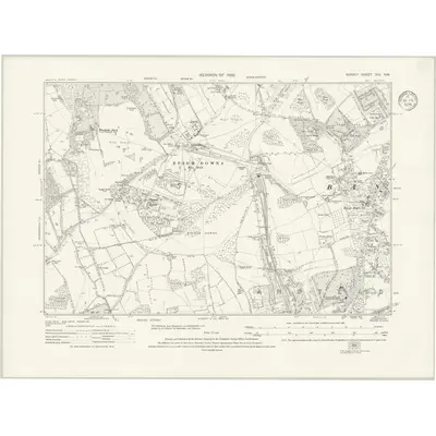 1932 Map of Surrey XIX.SW, 1936 Print