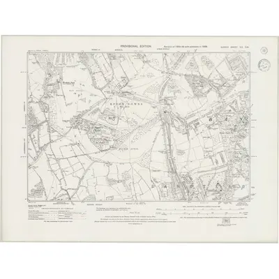 1938 Map of Surrey XIX.SW, 1944 Print