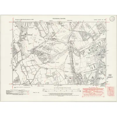 1938 Map of Surrey XIX.SW, 1946 Print