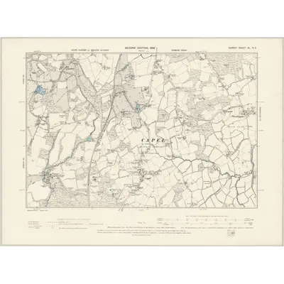 1895 Map of Surrey XL.NE, 1898 Print