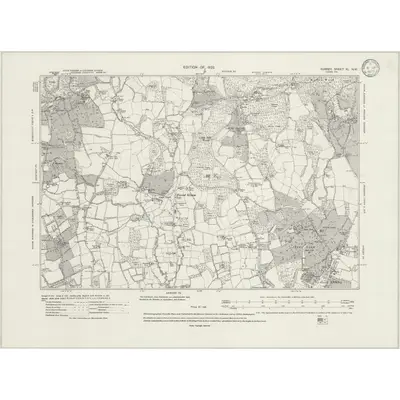 1913 Map of Surrey XL.NW, 1933 Print
