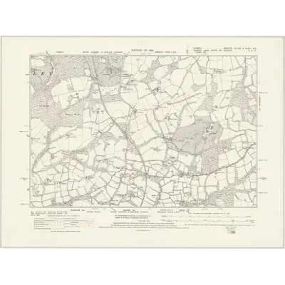 1913 Map of Surrey XL.SE & XLVII.NE, 1919 Print