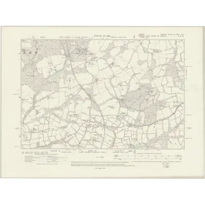 1913 Map of Surrey XL.SE & XLVII.NE, 1920 Print