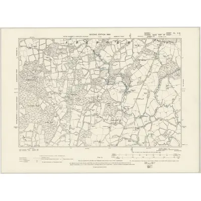 1895 Map of Surrey XL.SW, 1898 Print