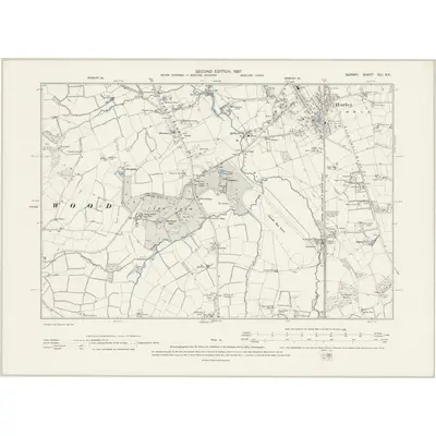 1895 Map of Surrey XLI.NE, 1897 Print