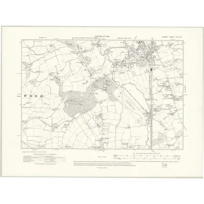 1911 Map of Surrey XLI.NE, 1914 Print