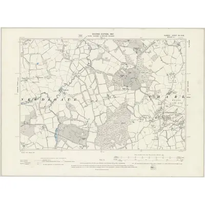 1895 Map of Surrey XLI.NW, 1897 Print