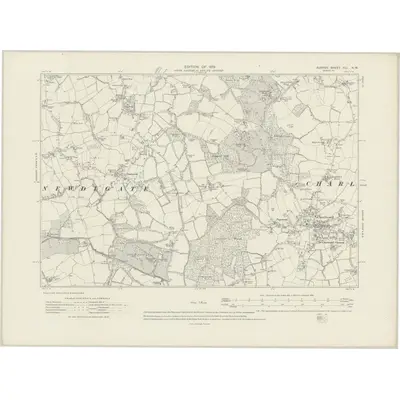 1912 Map of Surrey XLI.NW, 1919 Print