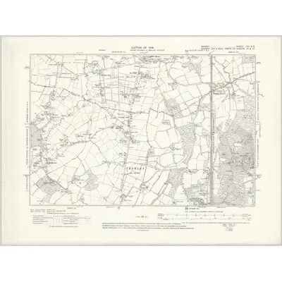 1912 Map of Surrey XLI.SE, 1919 Print