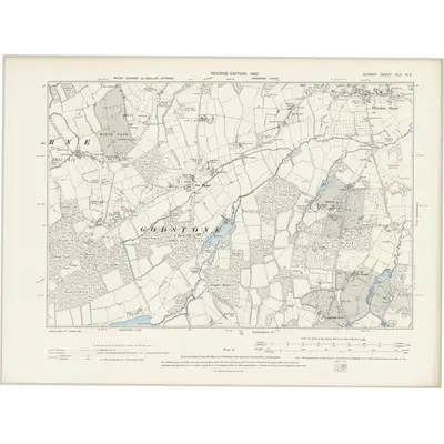 1895 Map of Surrey XLII.NE, 1897 Print