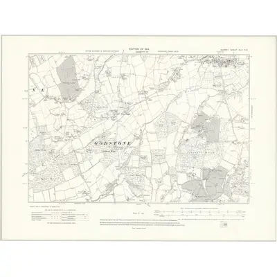 1910 Map of Surrey XLII.NE, 1914 Print