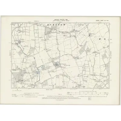 1895 Map of Surrey XLII.NW, 1897 Print