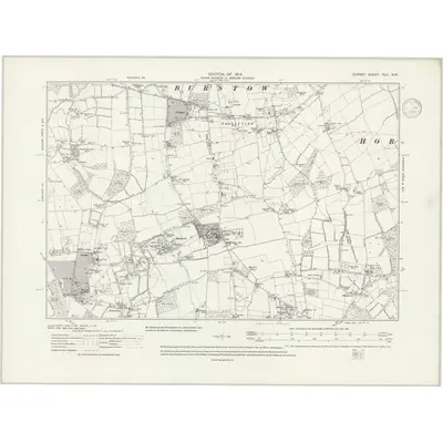 1910 Map of Surrey XLII.NW, 1939 Print
