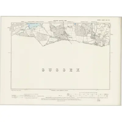1895 Map of Surrey XLII.SE, 1899 Print