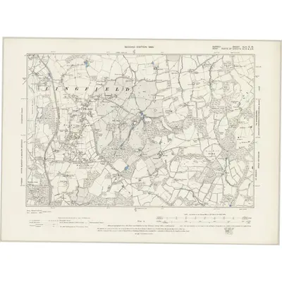 1895 Map of Surrey XLIII.NW, 1899 Print