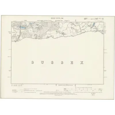 1895 Map of Surrey XLIII.SW, 1899 Print