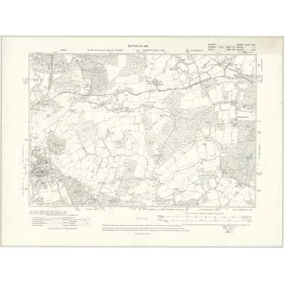 1910 Map of Surrey XLIII.SW, 1915 Print