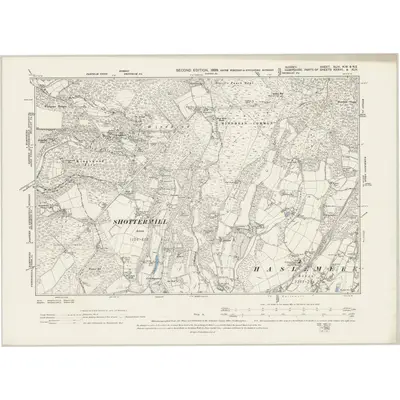 1895 Map of Surrey XLIV.NW & NE, 1899 Print