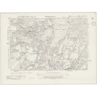 1938 Map of Surrey XLIV.NW & NE, 1944 Print