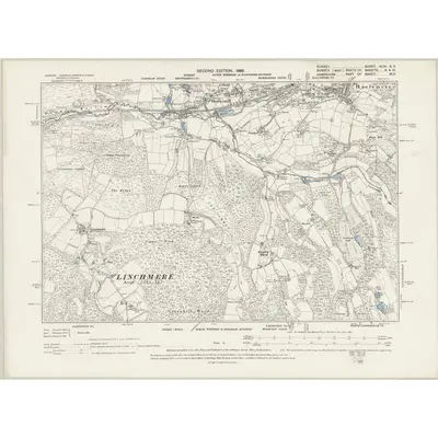 1895 Map of Surrey XLIV.SE, 1899 Print