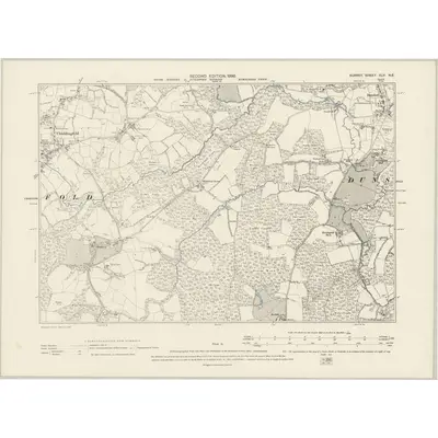 1895 Map of Surrey XLV.NE, 1898 Print