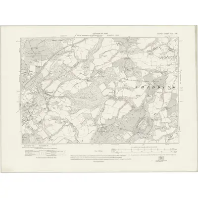 1913 Map of Surrey XLV.NW, 1920 Print