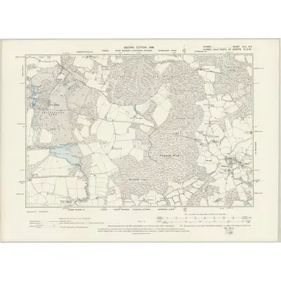 1895 Map of Surrey XLV.SE, 1898 Print