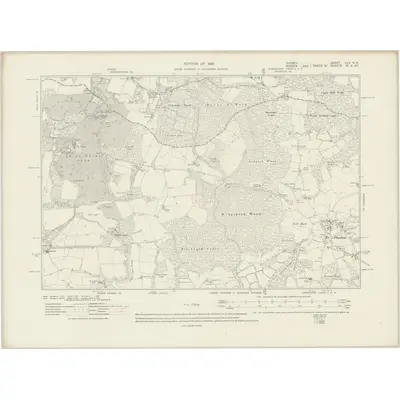 1913 Map of Surrey XLV.SE, 1919 Print
