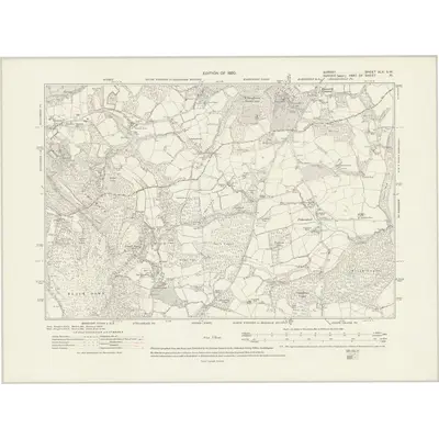 1913 Map of Surrey XLV.SW, 1920 Print