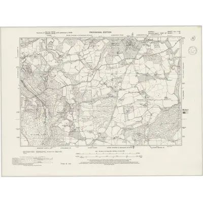 1938 Map of Surrey XLV.SW, 1944 Print