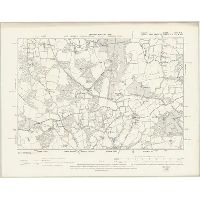 1895 Map of Surrey XLVI.NE, 1898 Print
