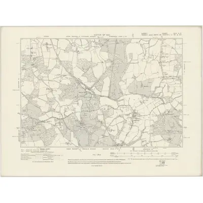 1913 Map of Surrey XLVI.NE, 1920 Print