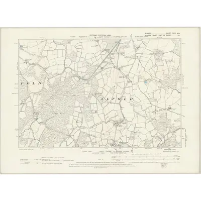 1895 Map of Surrey XLVI.NW, 1898 Print
