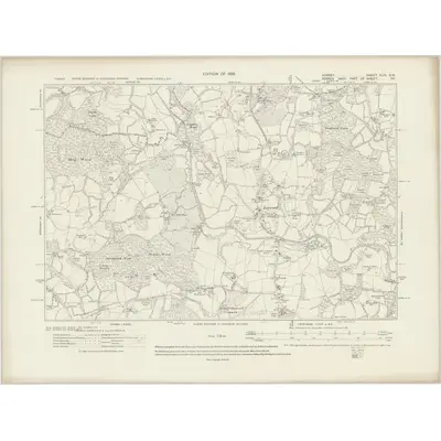 1913 Map of Surrey XLVI.SW, 1920 Print