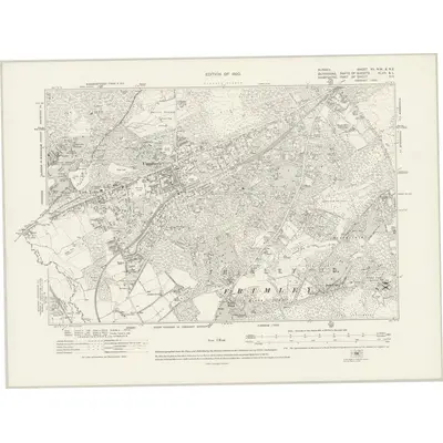 1912 Map of Surrey XV.NW & XV.NE, 1920 Print