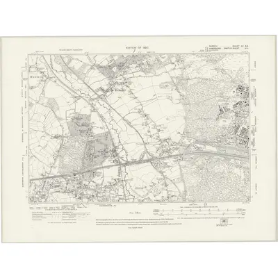 1913 Map of Surrey XV.SE, 1920 Print
