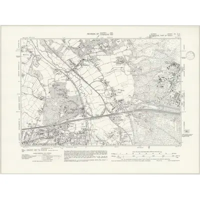 1934 Map of Surrey XV.SE, 1937 Print