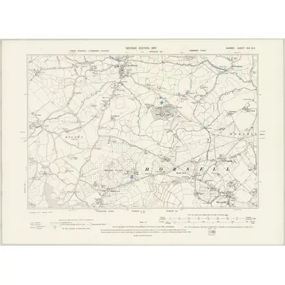 1894 Map of Surrey XVI.NE, 1897 Print