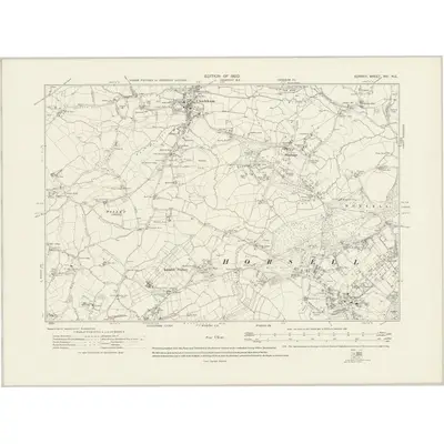1912 Map of Surrey XVI.NE, 1920 Print