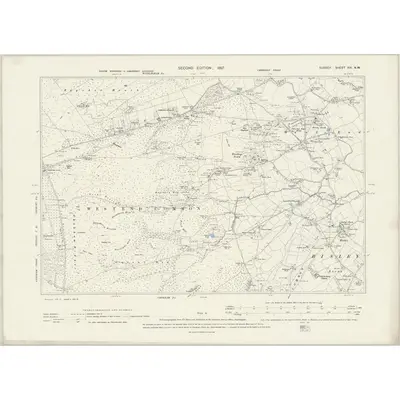 1894 Map of Surrey XVI.NW, 1897 Print